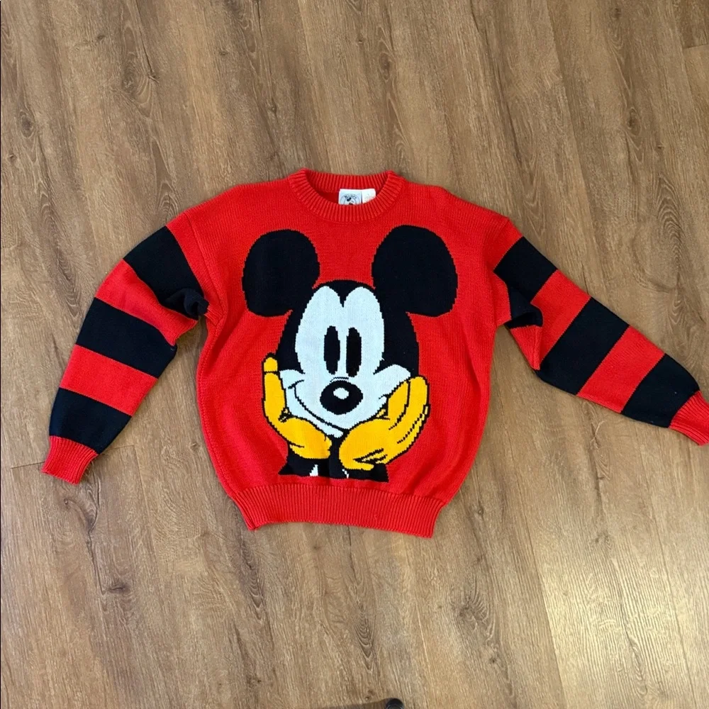 Red Mickey Mouse Graphic Sweater - Picture 1 of 3